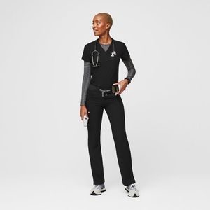 Figs Kade Cargo Bottoms- Black - XL Tall